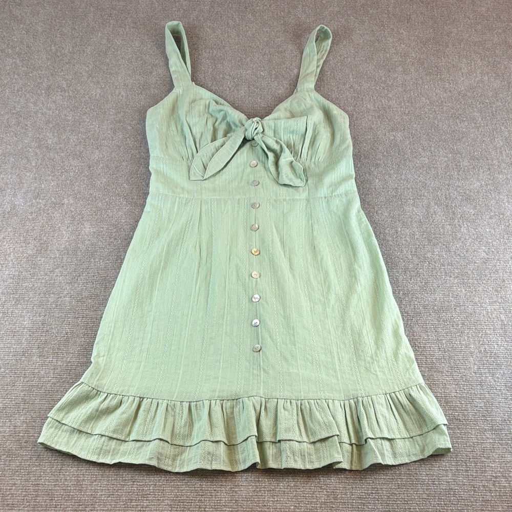 Lost + Wander Green Sleeveless Sweetheart Neckline Mini Sun Dress Size S NWOT